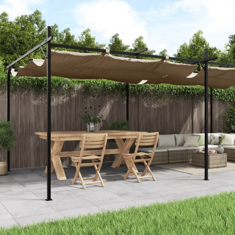 PERGOLA ZE ZWIJANYM DACHEM TAUPE 589X292X230CM