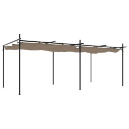 PERGOLA ZE ZWIJANYM DACHEM TAUPE 589X292X230CM