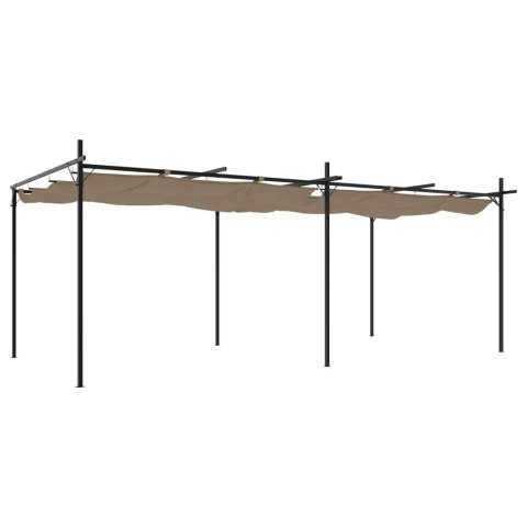 PERGOLA ZE ZWIJANYM DACHEM TAUPE 589X292X230CM