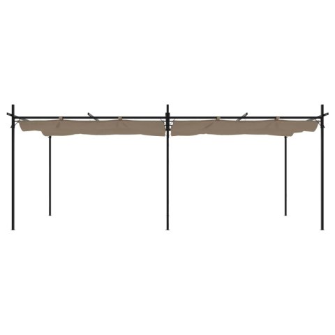 PERGOLA ZE ZWIJANYM DACHEM TAUPE 589X292X230CM