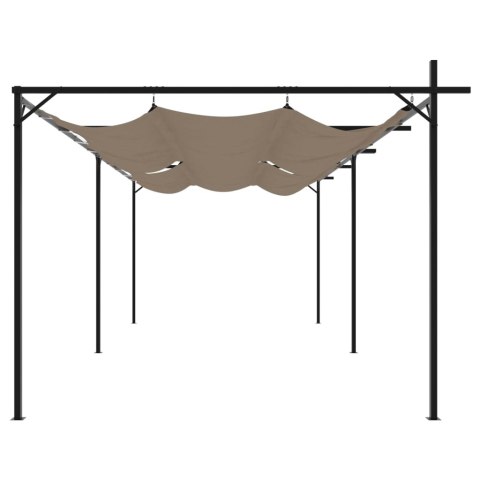 PERGOLA ZE ZWIJANYM DACHEM TAUPE 589X292X230CM