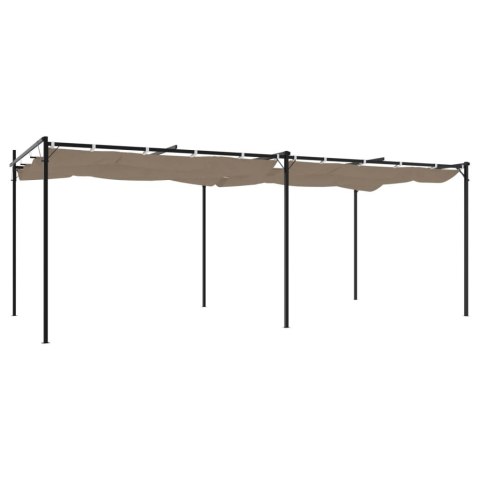 PERGOLA ZE ZWIJANYM DACHEM TAUPE 589X292X230CM