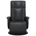ROZKŁADANY FOTEL Z PODNÓŻKIEM CZARNY SZTUCZNA SKÓRA