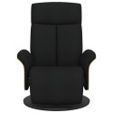 ROZKŁADANY FOTEL Z PODNÓŻKIEM CZARNY TKANINA