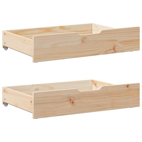 SZUFLADY POD ŁÓŻKO Z KÓŁKAMI 2 SZT. 85X55X16CM SOSNA