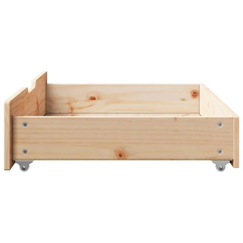SZUFLADY POD ŁÓŻKO Z KÓŁKAMI 2 SZT. 85X55X16CM SOSNA