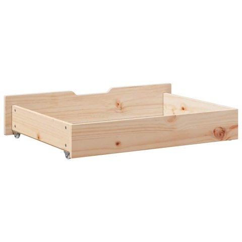 SZUFLADY POD ŁÓŻKO Z KÓŁKAMI 2 SZT. 85X55X16CM SOSNA