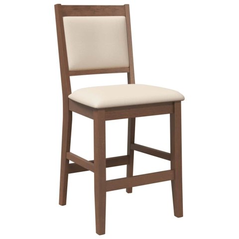 HOKERY BAROWE Z PODUSZKAMI 2 SZT. BRĄZOWE LITE DREWNO GUMOWE