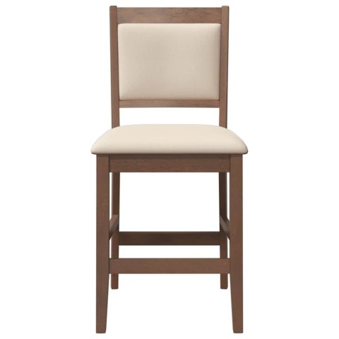 HOKERY BAROWE Z PODUSZKAMI 2 SZT. BRĄZOWE LITE DREWNO GUMOWE