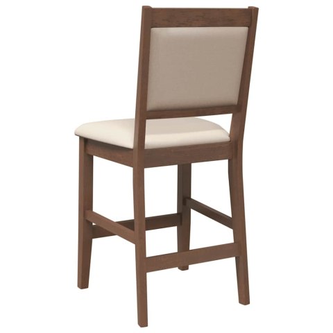 HOKERY BAROWE Z PODUSZKAMI 2 SZT. BRĄZOWE LITE DREWNO GUMOWE