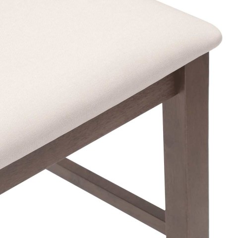 HOKERY BAROWE Z PODUSZKAMI 2 SZT. BRĄZOWE LITE DREWNO GUMOWE