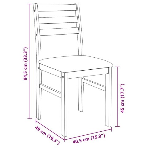 KRZESŁA DO JADALNI Z PODUSZKAMI 2 SZT. BIAŁE LITE DREWNO GUMOWE