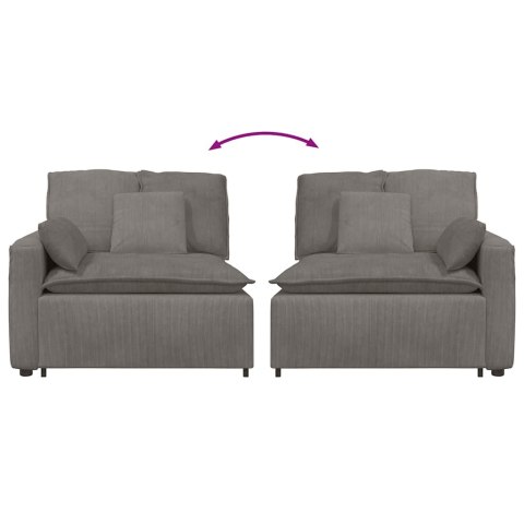 MODUŁOWY PODŁOKIETNIK SOFY MODUŁOWEJ Z PODUSZKAMI JASNOSZARY