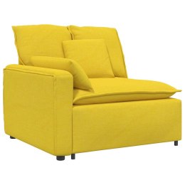 VidaXL Modułowy podłokietnik sofy modułowej z poduszkami jasnożółty