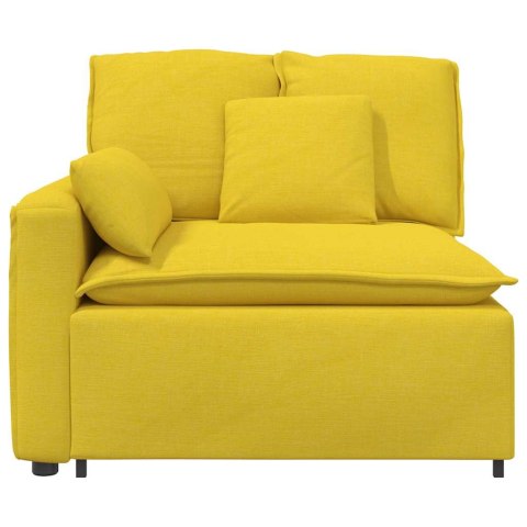 VidaXL Modułowy podłokietnik sofy modułowej z poduszkami jasnożółty