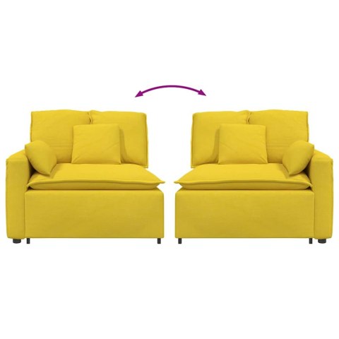 VidaXL Modułowy podłokietnik sofy modułowej z poduszkami jasnożółty