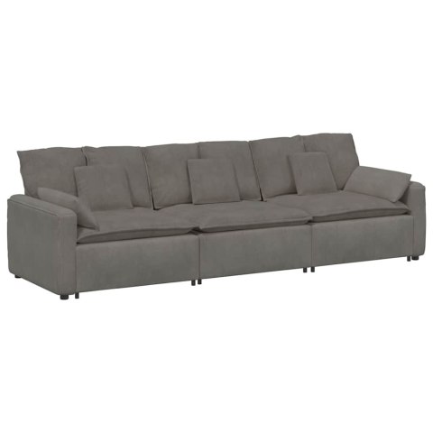 SOFA MODUŁOWA Z PODUSZKAMI JASNOSZARA