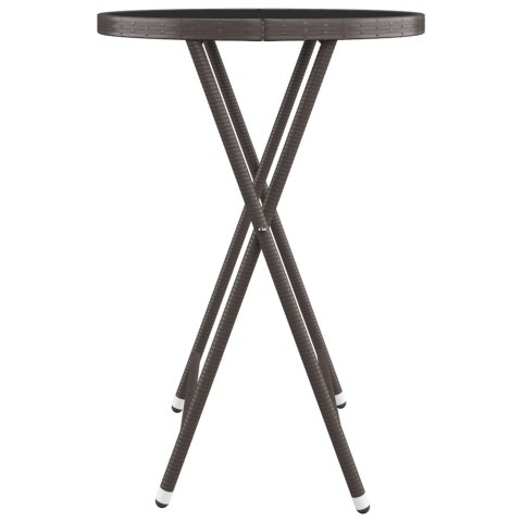 3-CZ. ZESTAW BISTRO RATTAN PE I SZKŁO HARTOWANE BRĄZOWY