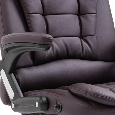 KRZESŁO BIUROWE BRĄZOWE SZTUCZNA SKÓRA