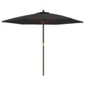 PARASOL OGRODOWY NA DREWNIANYM SŁUPKU CZARNY 299X240CM