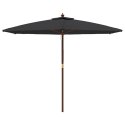 PARASOL OGRODOWY NA DREWNIANYM SŁUPKU CZARNY 299X240CM