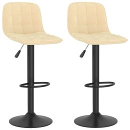 STOŁKI BAROWE 2 SZT. KREMOWE OBITE AKSAMITEM