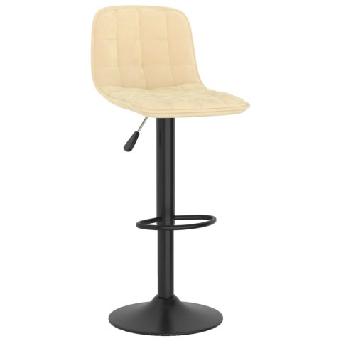 STOŁKI BAROWE 2 SZT. KREMOWE OBITE AKSAMITEM