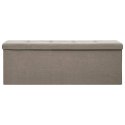 SKŁADANA ŁAWKA ZE SCHOWKIEM KOLOR TAUPE SZTUCZNY LEN