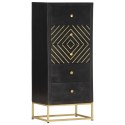 KOMODA CZARNO-ZŁOTA 45X30X105CM LITE DREWNO MANGO