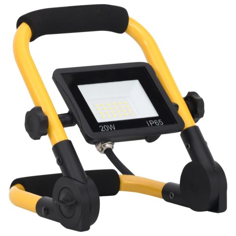 VidaXL Reflektor LED z uchwytem, 20 W, zimne białe światło