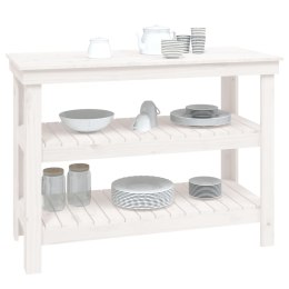 STOLIK ROBOCZY BIAŁY 110,5X50X80CM LITE DREWNO SOSNOWE