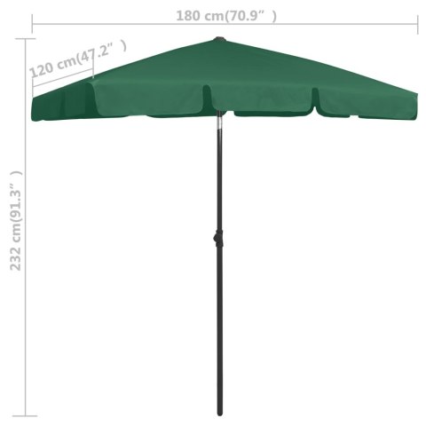 PARASOL PLAŻOWY ZIELONY 180X120CM