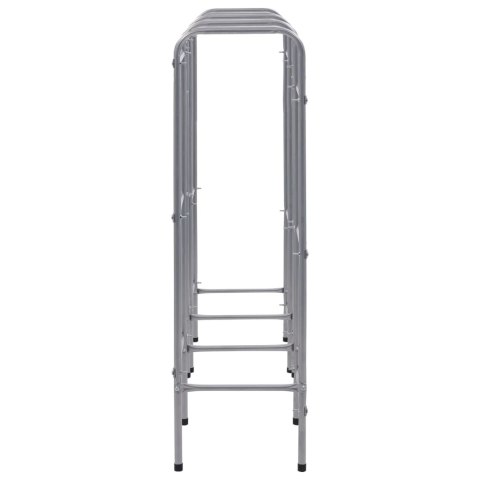 REGAŁ MAGAZYNOWY NA 9 SKRZYNEK SREBRNY 145X33X116CM STAL