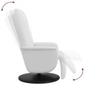 ROZKŁADANY FOTEL MASUJĄCY Z PODNÓŻKIEM BIAŁY SZTUCZNA SKÓRA