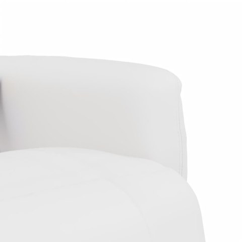 ROZKŁADANY FOTEL MASUJĄCY Z PODNÓŻKIEM BIAŁY SZTUCZNA SKÓRA