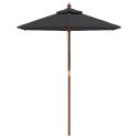 PARASOL OGRODOWY NA DREWNIANYM SŁUPKU CZARNY 196X231CM