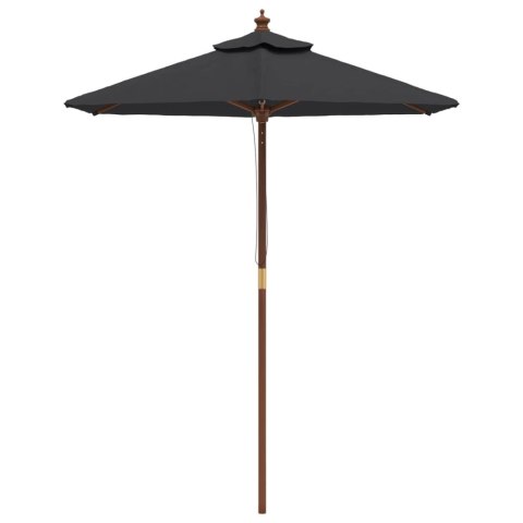 PARASOL OGRODOWY NA DREWNIANYM SŁUPKU CZARNY 196X231CM