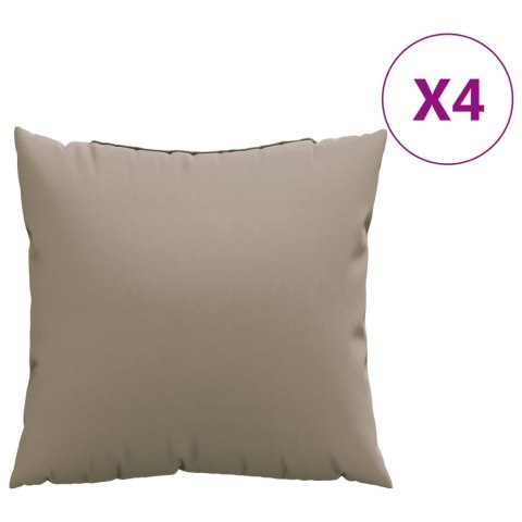 PODUSZKI OZDOBNE 4 SZT. TAUPE 40X40CM TKANINA