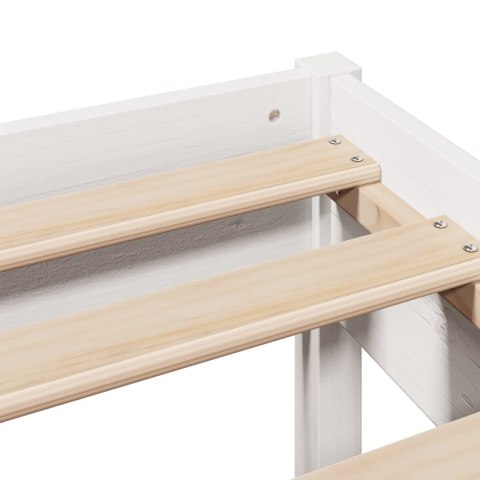 ŁÓŻKO BEZ MATERACA BIAŁE 200X200CM LITE DREWNO SOSNOWE