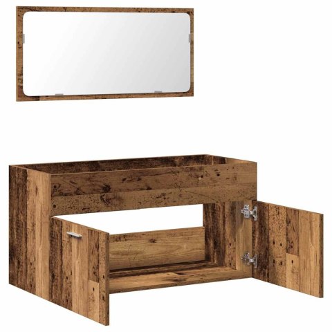 SZAFKA ŁAZIENKOWA Z LUSTREM STARE DREWNO