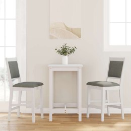 HOKERY BAROWE Z PODUSZKAMI 2 SZT. BIAŁE LITE DREWNO GUMOWE