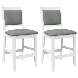 HOKERY BAROWE Z PODUSZKAMI 2 SZT. BIAŁE LITE DREWNO GUMOWE