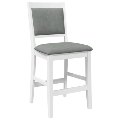 HOKERY BAROWE Z PODUSZKAMI 2 SZT. BIAŁE LITE DREWNO GUMOWE