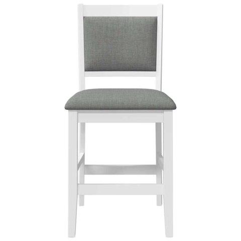 HOKERY BAROWE Z PODUSZKAMI 2 SZT. BIAŁE LITE DREWNO GUMOWE