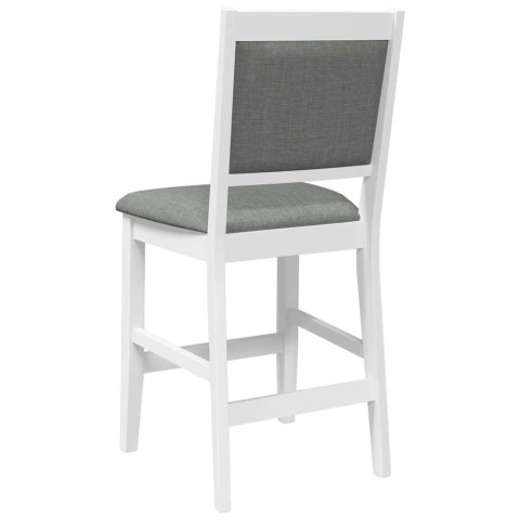 HOKERY BAROWE Z PODUSZKAMI 2 SZT. BIAŁE LITE DREWNO GUMOWE