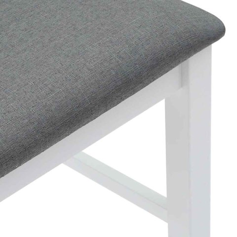 HOKERY BAROWE Z PODUSZKAMI 2 SZT. BIAŁE LITE DREWNO GUMOWE