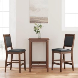 HOKERY BAROWE Z PODUSZKAMI 2 SZT. BRĄZOWE LITE DREWNO GUMOWE