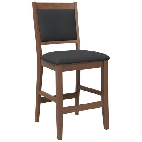 HOKERY BAROWE Z PODUSZKAMI 2 SZT. BRĄZOWE LITE DREWNO GUMOWE