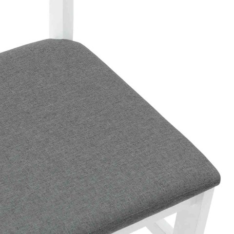 KRZESŁA DO JADALNI Z PODUSZKAMI 2 SZT. BIAŁE LITE DREWNO GUMOWE