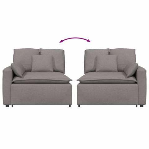 MODUŁOWY PODŁOKIETNIK SOFY MODUŁOWEJ Z PODUSZKAMI TAUPE 100CM